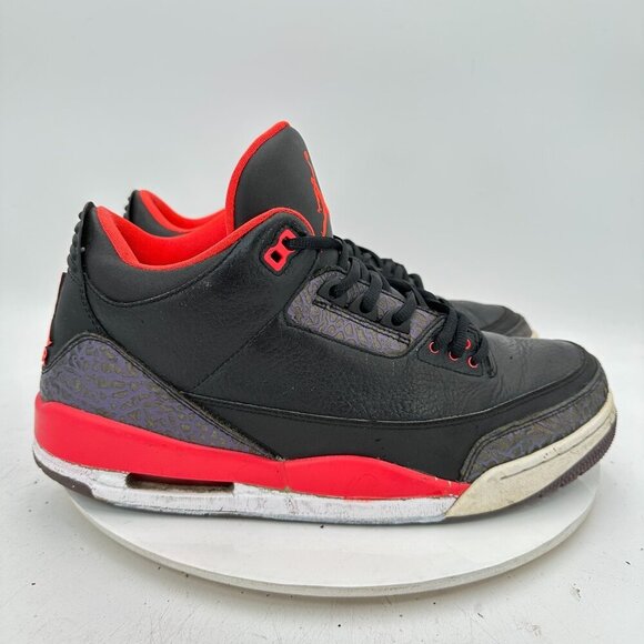Nike Air Jordan 3 III Retro Crimson Size 12 136064-005 Black Red Bright Shoes - Picture 4 of 11